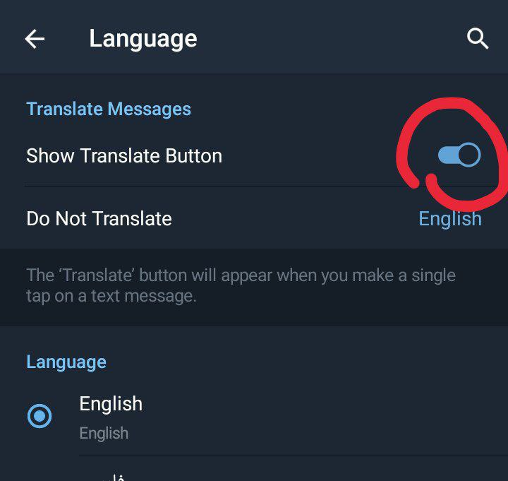 Automatic translation of Telegram