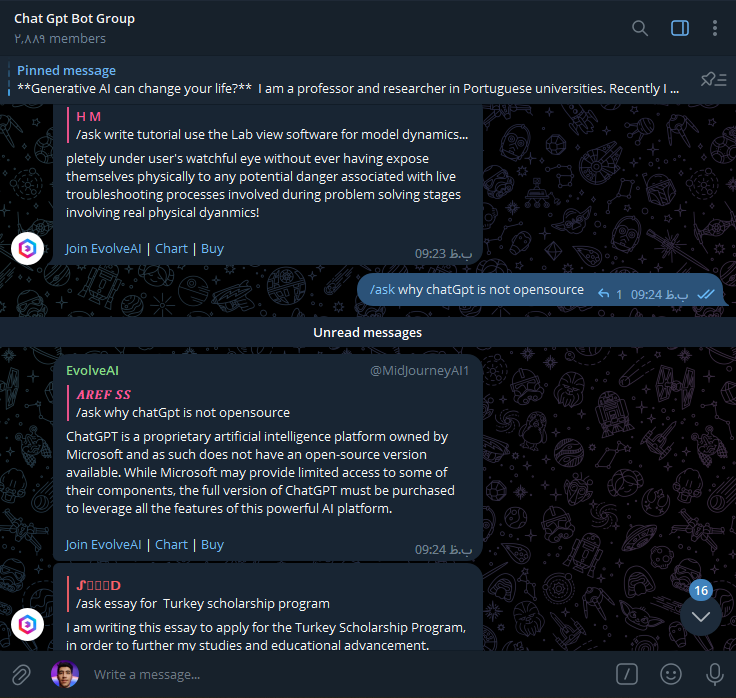 ربات تلگرامی برای chatGpt